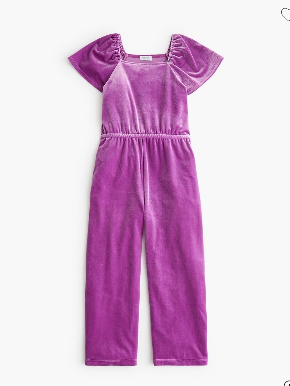 Crewcuts Purple Velvet Short-Sleeve Jumpsuit